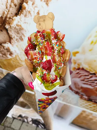 Lody rzemieślnicze, gofry bąbelkowe